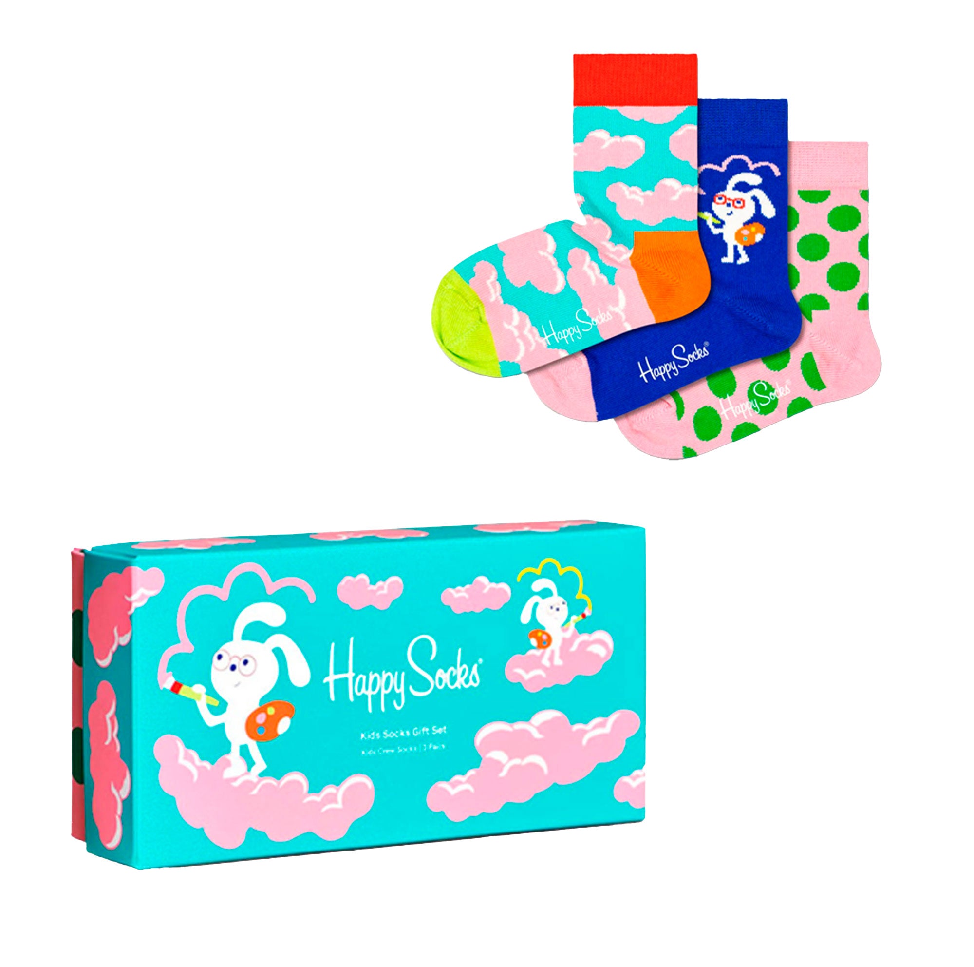 happy socks | set 3 paia calze pasqua da unisex kids