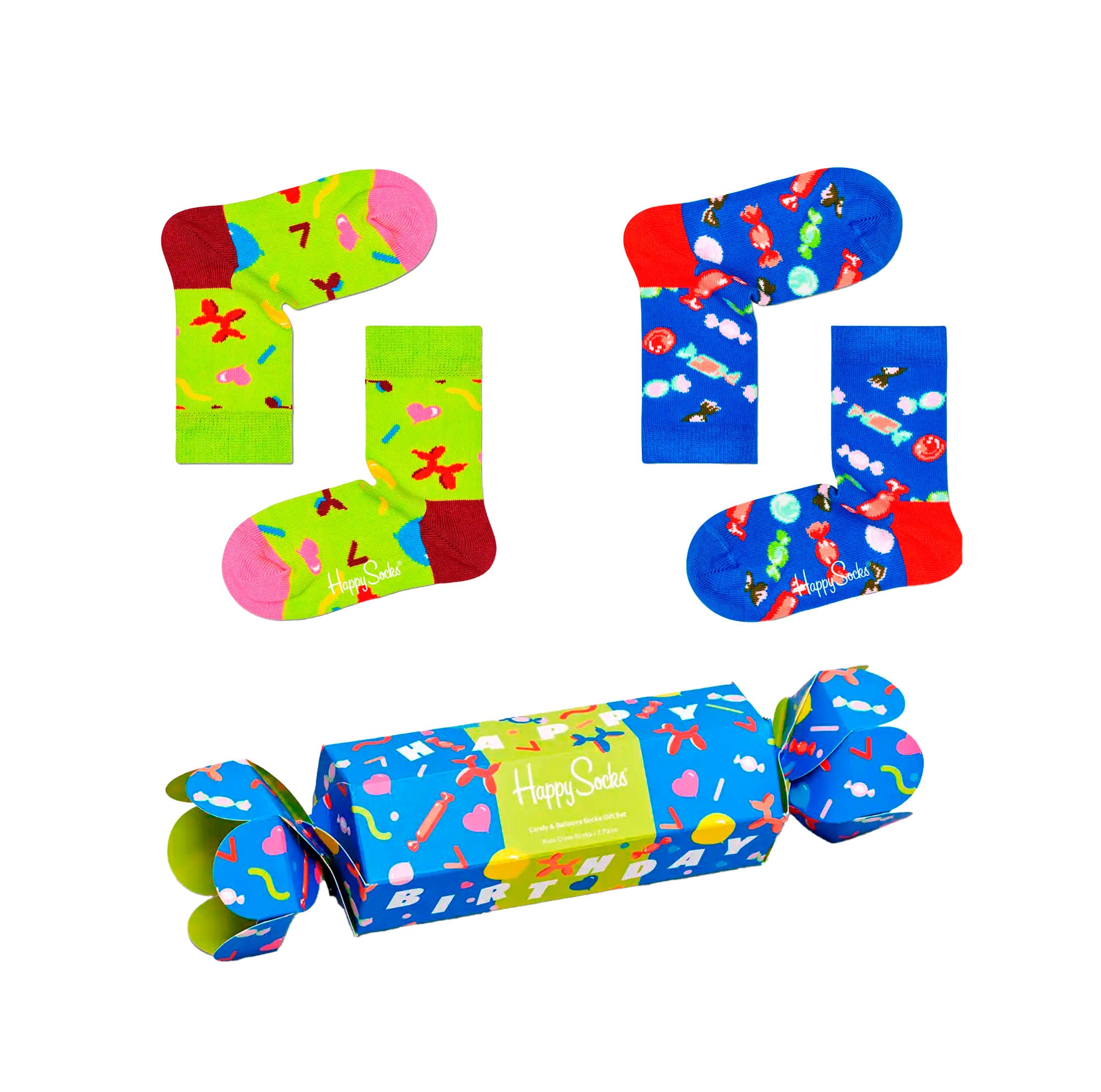 happy socks | set 2 paia calze compleanno da unisex kids