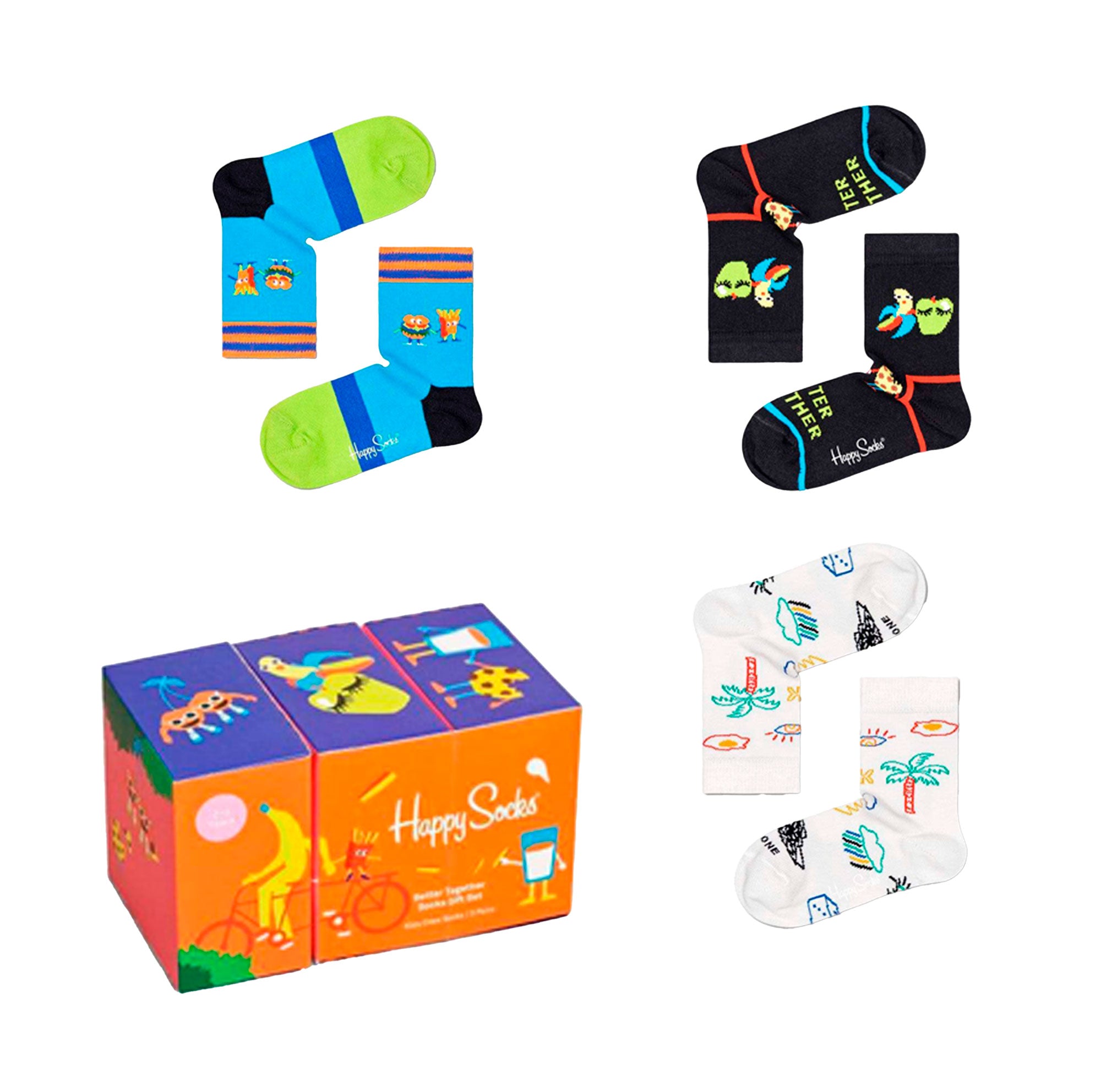 happy socks | set 3 paia calze corte da unisex kids