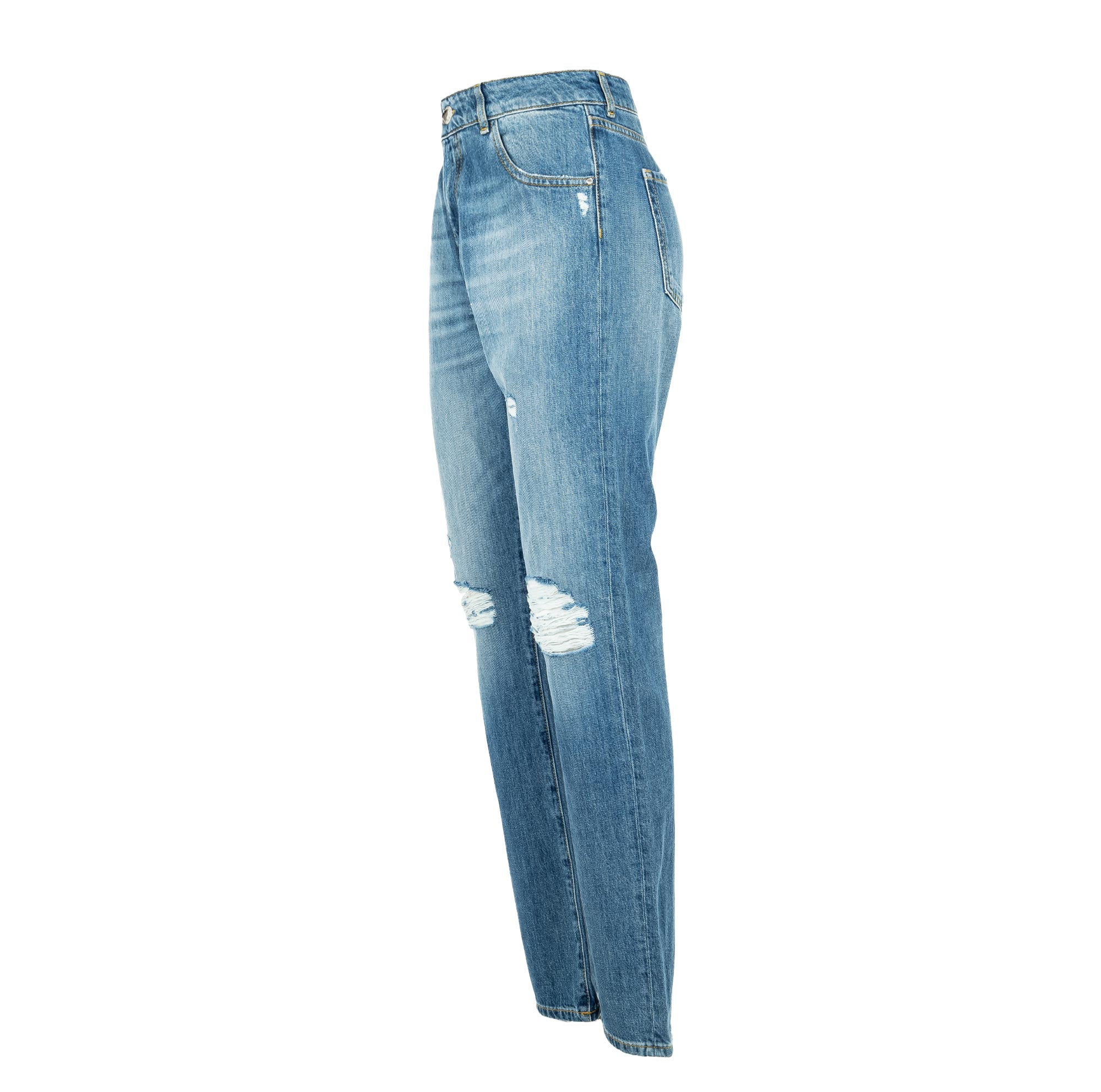 pinko | jeans a vita alta strappati da donna